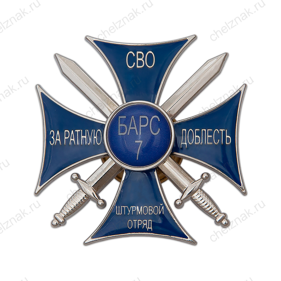 Памятный знак «Барс-7. За ратную доблесть» с бланком удостоверения