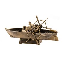 Лодка Леонардо да Винчи с гребным колесом, масштабная модель