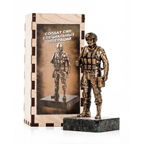 Удостоверение к награде Статуэтка «Солдат сил специальных операций» на постаменте, масштабная модель