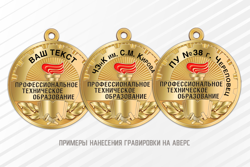Медаль «Профессионально-техническое образование» с бланком удостоверения, дополнительное фото 1