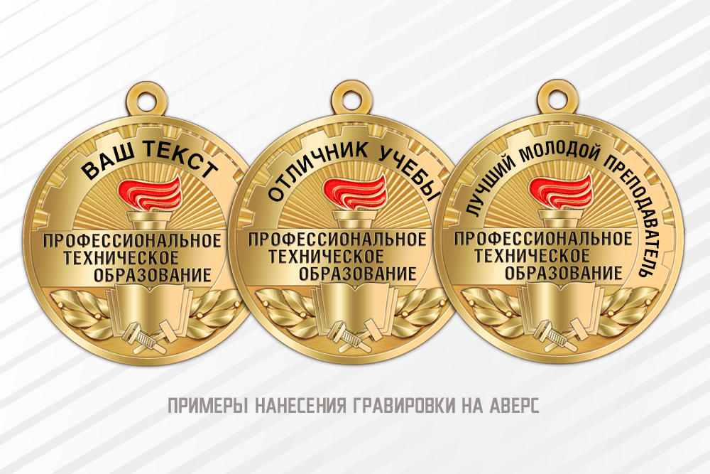 Медаль «Профессионально-техническое образование» с бланком удостоверения, дополнительное фото 2