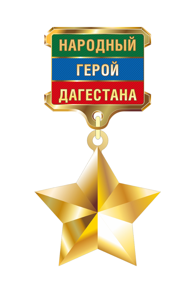 Знак отличия «Народный герой Дагестана» с бланком удостоверения