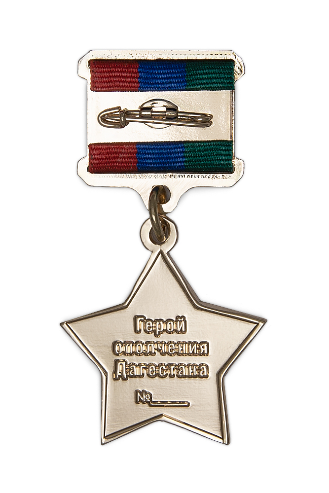 Реверс награды Знак особого отличия «Герой ополчения Дагестана»