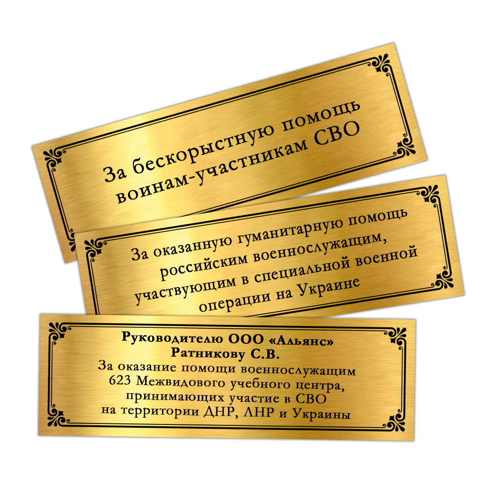 Наградная плакетка «За бескорыстную поддержку воинов России», дополнительное фото 1