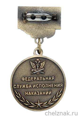 Реверс награды Медаль «100 лет уголовно-исполнительным инспекциям. Ветеран» с бланком удостоверения