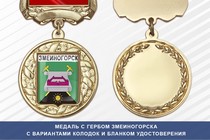 Медаль с гербом города Змеиногорска Алтайского края с бланком удостоверения