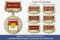 Медаль с гербом города Дорогобужа Смоленской области с бланком удостоверения
