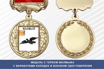 Медаль с гербом города Малмыжа Кировской области с бланком удостоверения