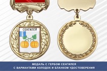 Медаль с гербом города Сенгилея Ульяновской области с бланком удостоверения