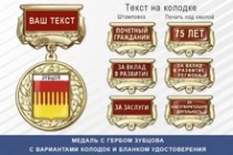 Медаль с гербом города Зубцова Тверской области с бланком удостоверения