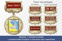 Медаль с гербом города Курлово Владимирской области с бланком удостоверения