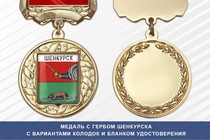 Медаль с гербом города Шенкурска Архангельской области с бланком удостоверения