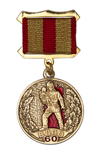 Медаль «60 лет Всероссийскому добровольному пожарному обществу (ВДПО)» с бланком удостоверения