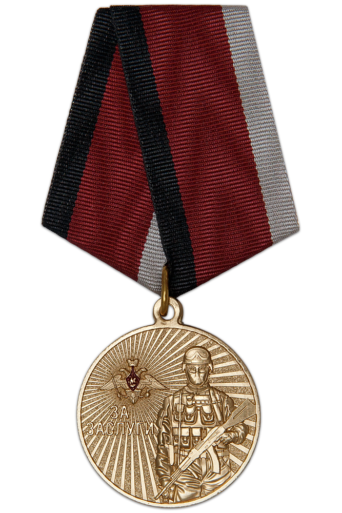 Медаль «За заслуги при выполнении боевых и специальных задач» с бланком удостоверения