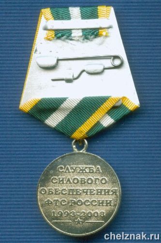 Реверс награды Медаль «15 лет Службе силового обеспечения ФТС России»