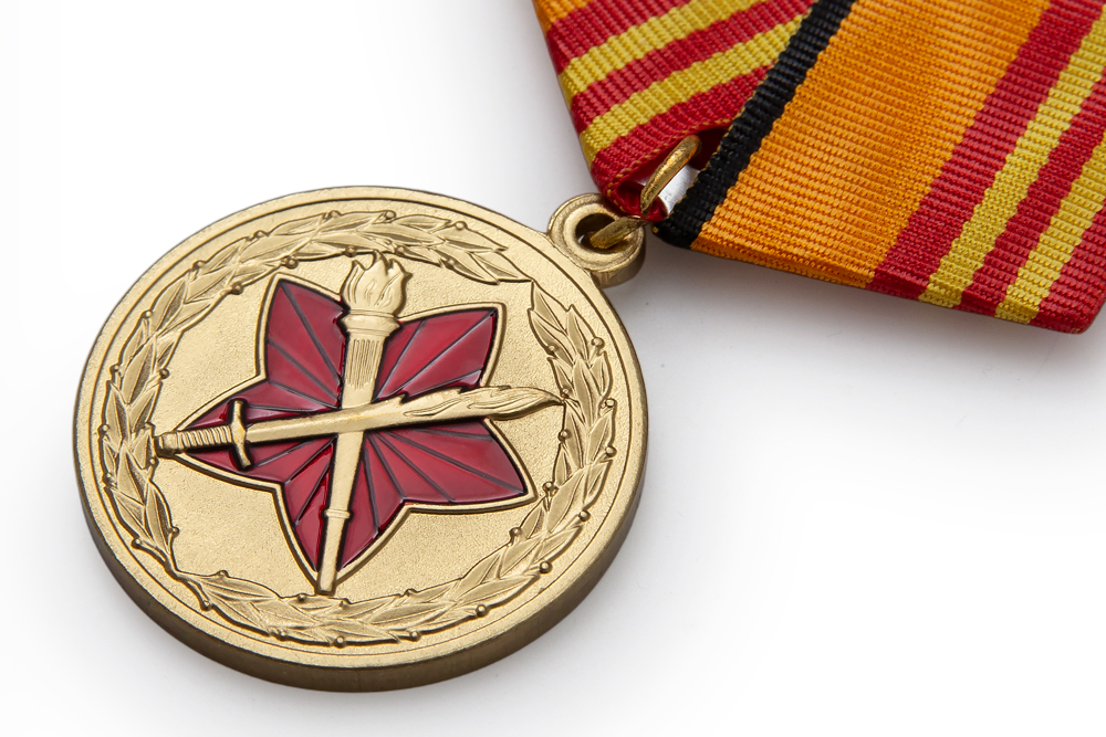 3D фото награды Медаль МО РФ «За достижения в военно-политической работе» с бланком удостоверения