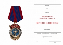 Удостоверение к награде Знак на колодке «Ветеран профсоюза. Лесосибирский речной порт»