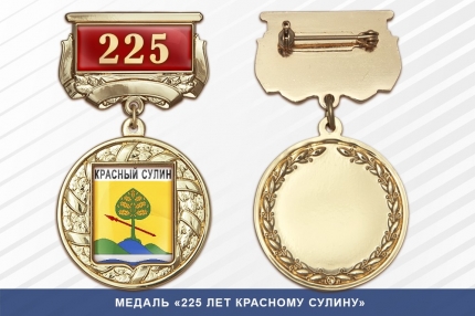 Медаль «225 лет Красному Сулину» с бланком удостоверения