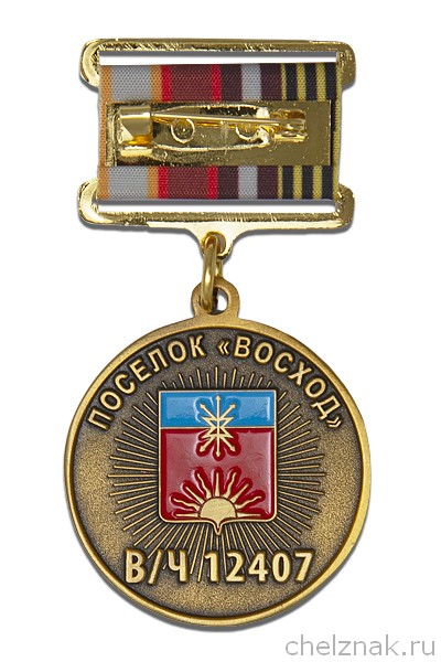 Реверс награды Медаль «В/ч 12407 пос. Восход. 100 лет полковнику Соловьёву Л.И.» с бланком удостоверения
