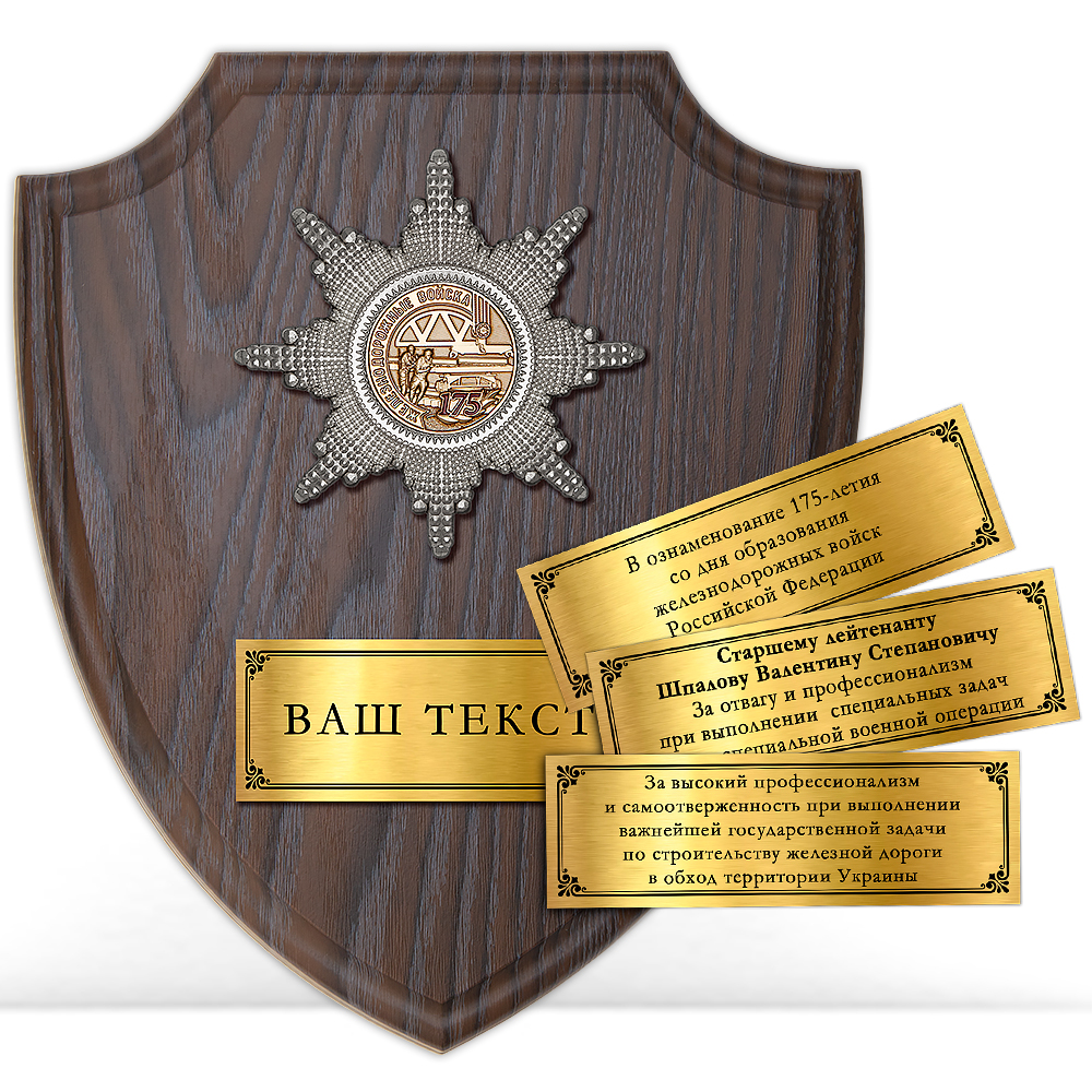 Лицевая сторона награды Наградная плакетка «175 лет ЖДВ»