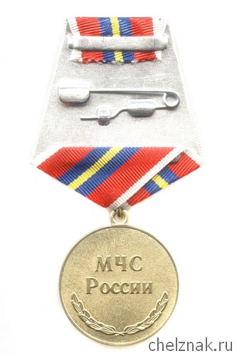 Реверс награды Медаль «Ветеран войск Гражданской обороны и пожарной охраны»