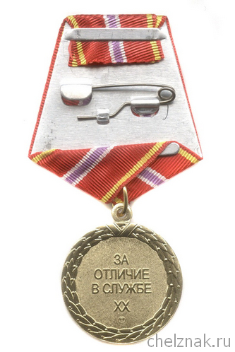 Реверс награды Медаль ФСИН России «За отличие в службе» I степени  степени с бланком удостоверения