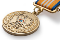 Удостоверение к награде Медаль официальная МЧС России на квадроколодке «30 лет МЧС России» с бланком удостоверения