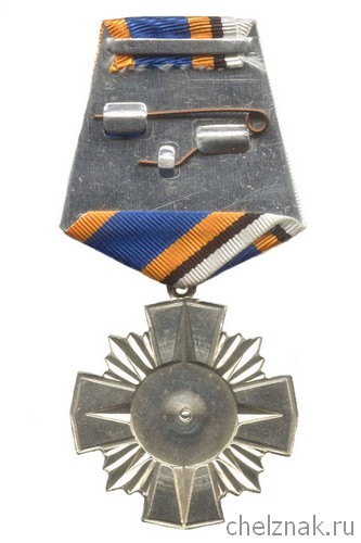 Реверс награды Знак СУ ФПС «Отвага, мужество, честь»