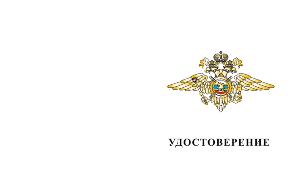 Лицевая сторона награды Нагрудный знак МВД России «За отличие в службе в особых условиях» с бланком удостоверения