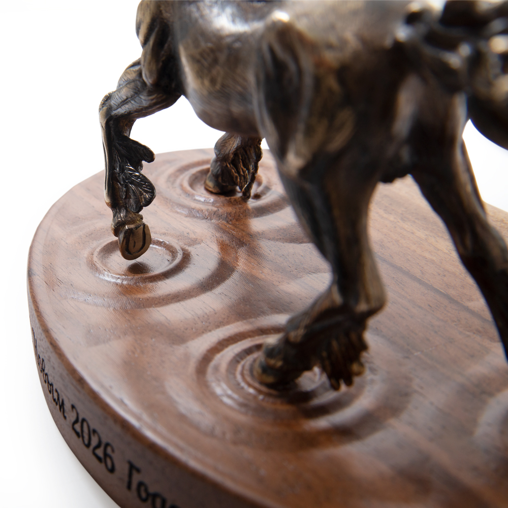 Статуэтка «Лошадь» (латунь, на подставке из ореха) LUX, дополнительное фото 3