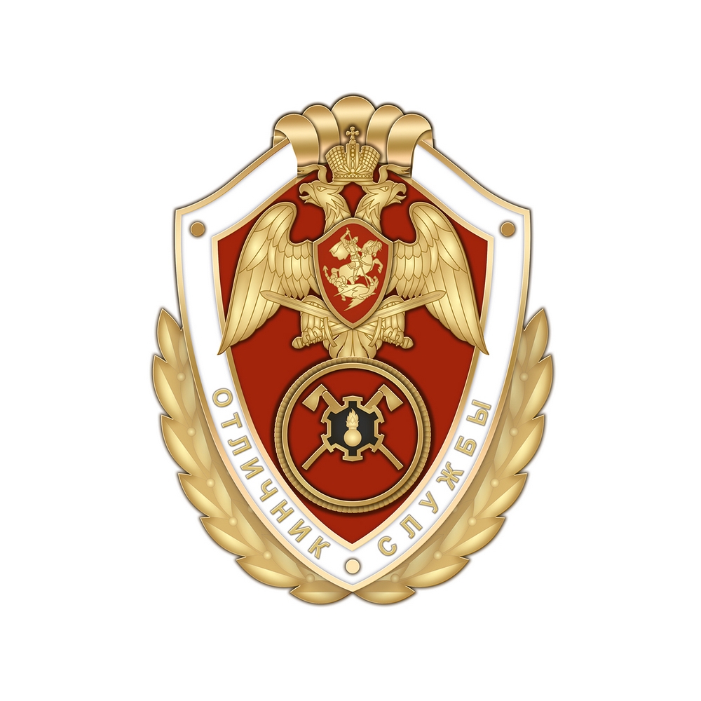 Нагрудный знак Росгвардии «Отличник службы в инженерных воинских частях (подразделениях)»