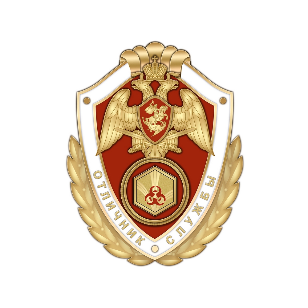 Нагрудный знак Росгвардии «Отличник службы в воинских частях (подразделениях) радиационной, химической и биологической защиты»