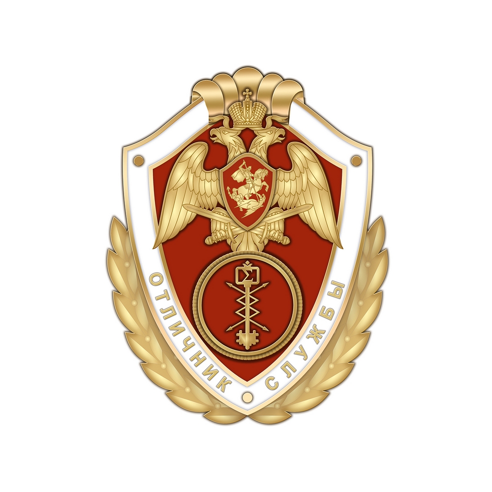 Нагрудный знак Росгвардии «Отличник службы в воинских частях (подразделениях) связи и автоматизации»