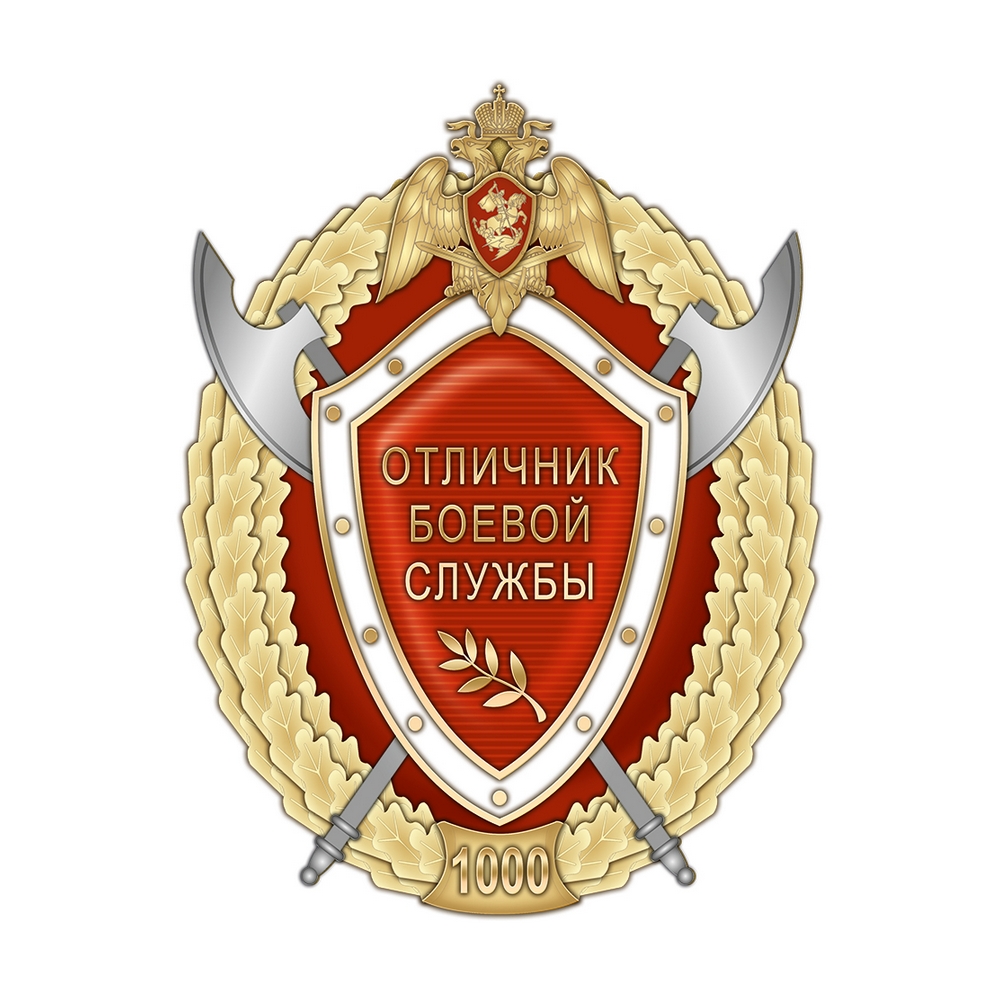 Нагрудный знак Росгвардии «Отличник боевой службы» 1 степени