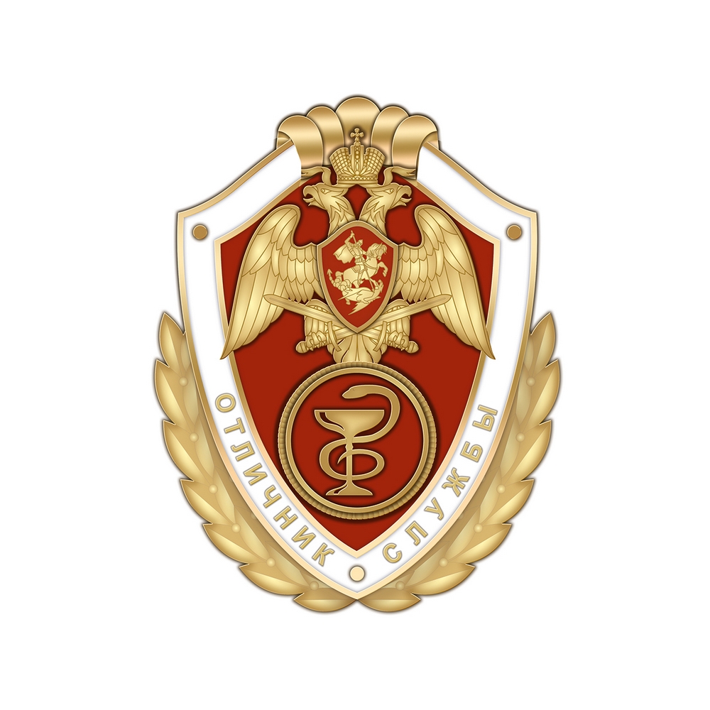 Нагрудный знак Росгвардии «Отличник службы в медицинских воинских частях (организациях, подразделениях)»