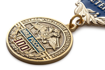 Медаль «100 лет службе участковых уполномоченных. Ветеран» с бланком удостоверения