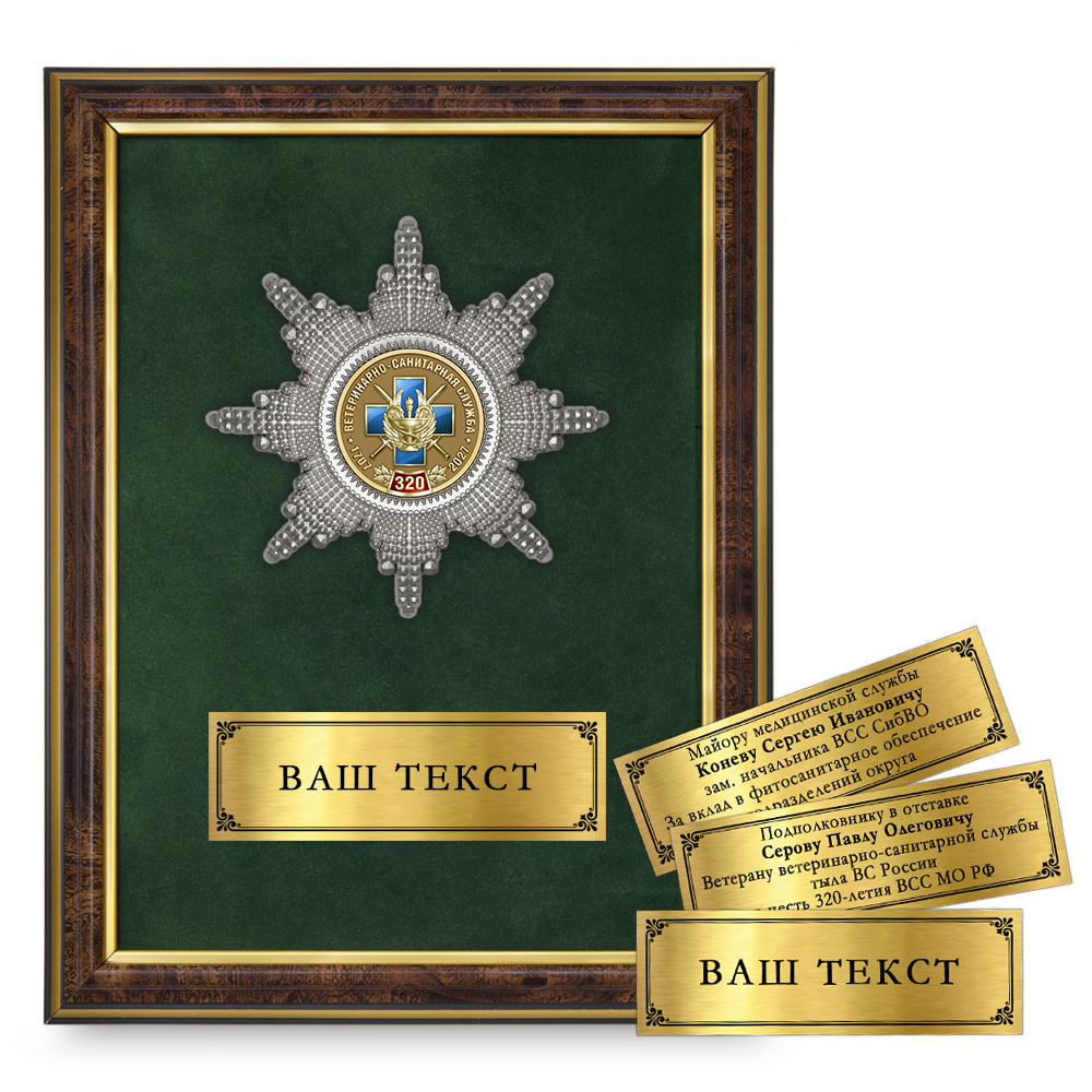 Наградное панно «320 лет ветеринарно-санитарной службе МО РФ»