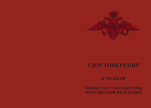 Лицевая сторона награды Медаль МО РФ «300 лет морской пехоте» с бланком удостоверения