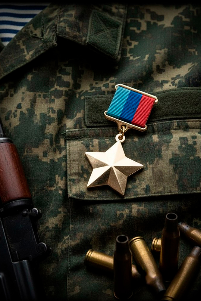 Медаль «Золотая звезда Героя ЛНР», муляж, дополнительное фото 1