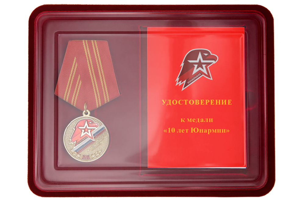Наградной комплект к медали «10 лет Юнармии»