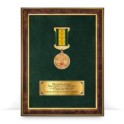 Панно с медалью «В честь 100-летия контрольно-ревизионных органов»
