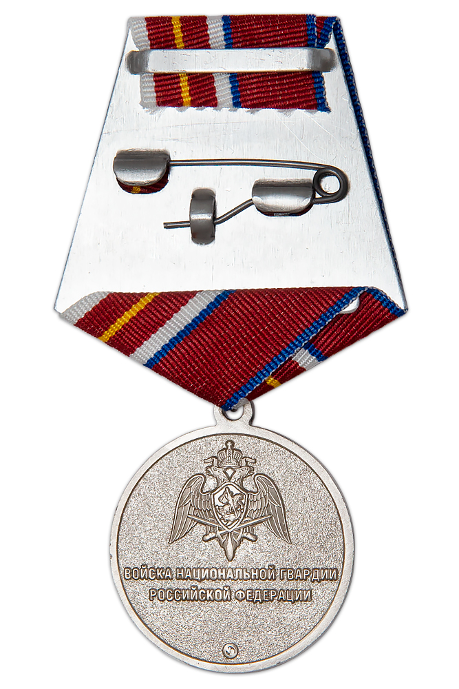 Реверс награды Медаль Росгвардии «Участнику специальной военной операции» с бланком удостоверения