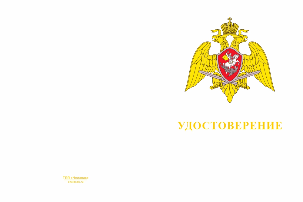 Бланк лицевая сторона Медаль Росгвардии «Участнику специальной военной операции» с бланком удостоверения