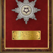 Наградное панно «За службу в ЦВО МО РФ»