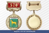 Медаль «570 лет Бронницам» с бланком удостоверения