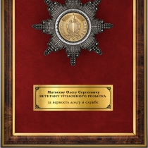 Панно с орденом «105 лет уголовному розыску»