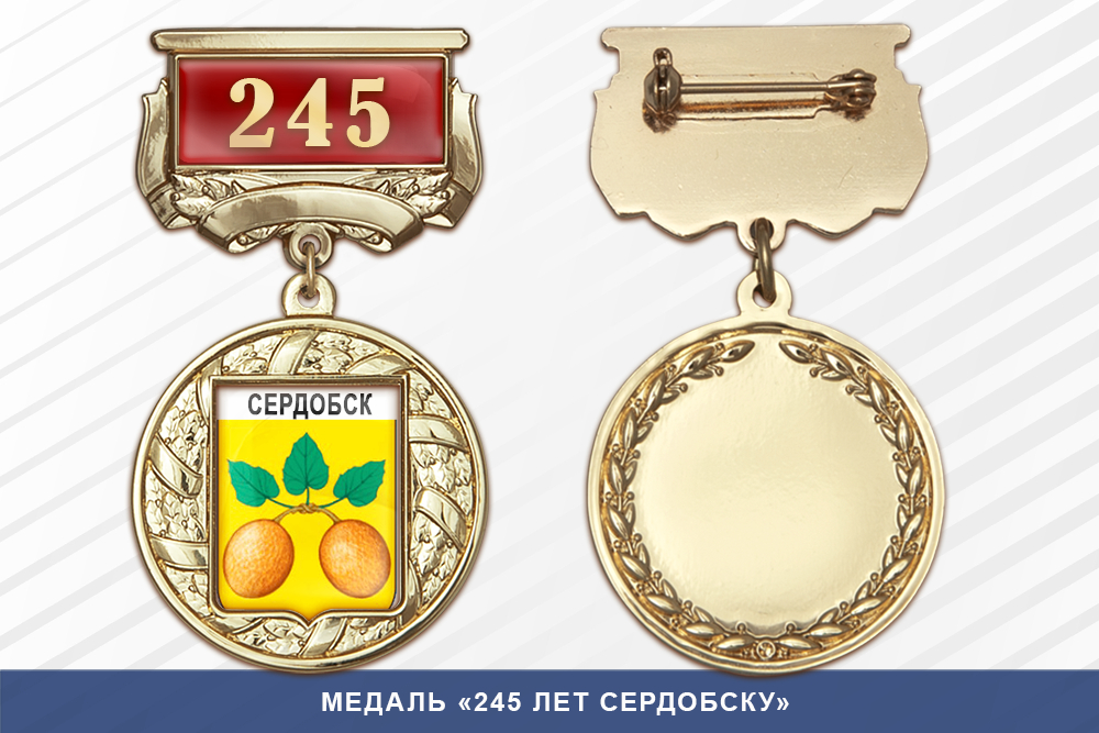 Медаль «245 лет Сердобску» с бланком удостоверения