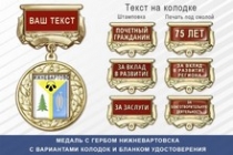 Медаль с гербом города Нижневартовска Ханты-Мансийского АО — Югра с бланком удостоверения
