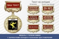 Медаль с гербом города Химки Московской области с бланком удостоверения