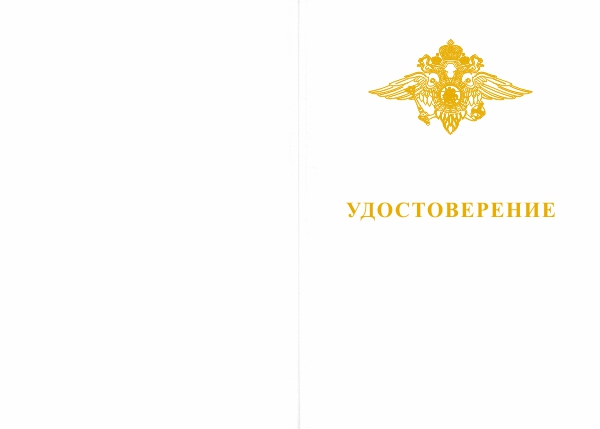 Бланк лицевая сторона Медаль МВД «За боевое содружество» с бланком удостоверения